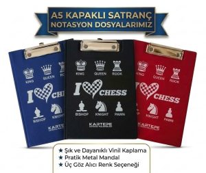 A5 KAPAKLI SATRANÇ NOTASYON DOSYASI - SİYAH